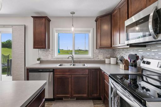 Kitchen Looking out to Private Backyard