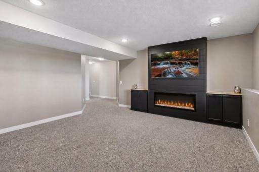 Family Room w/ Fireplace & New Carpet - Lower Level