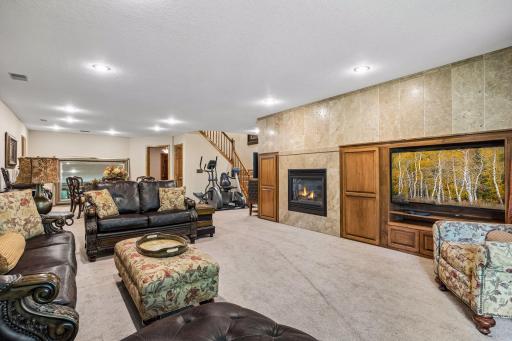 2nd Gas-Burning Fireplace with Stone Surround