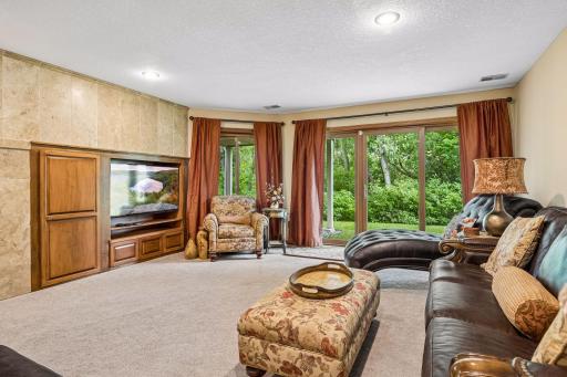 Entertainment Built in, Custom Stone Wall