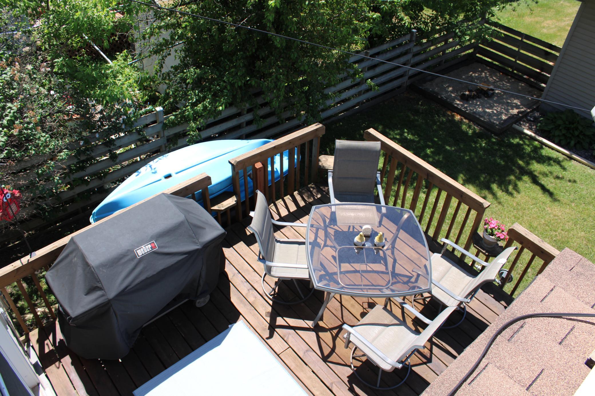 view from upstairs balcony