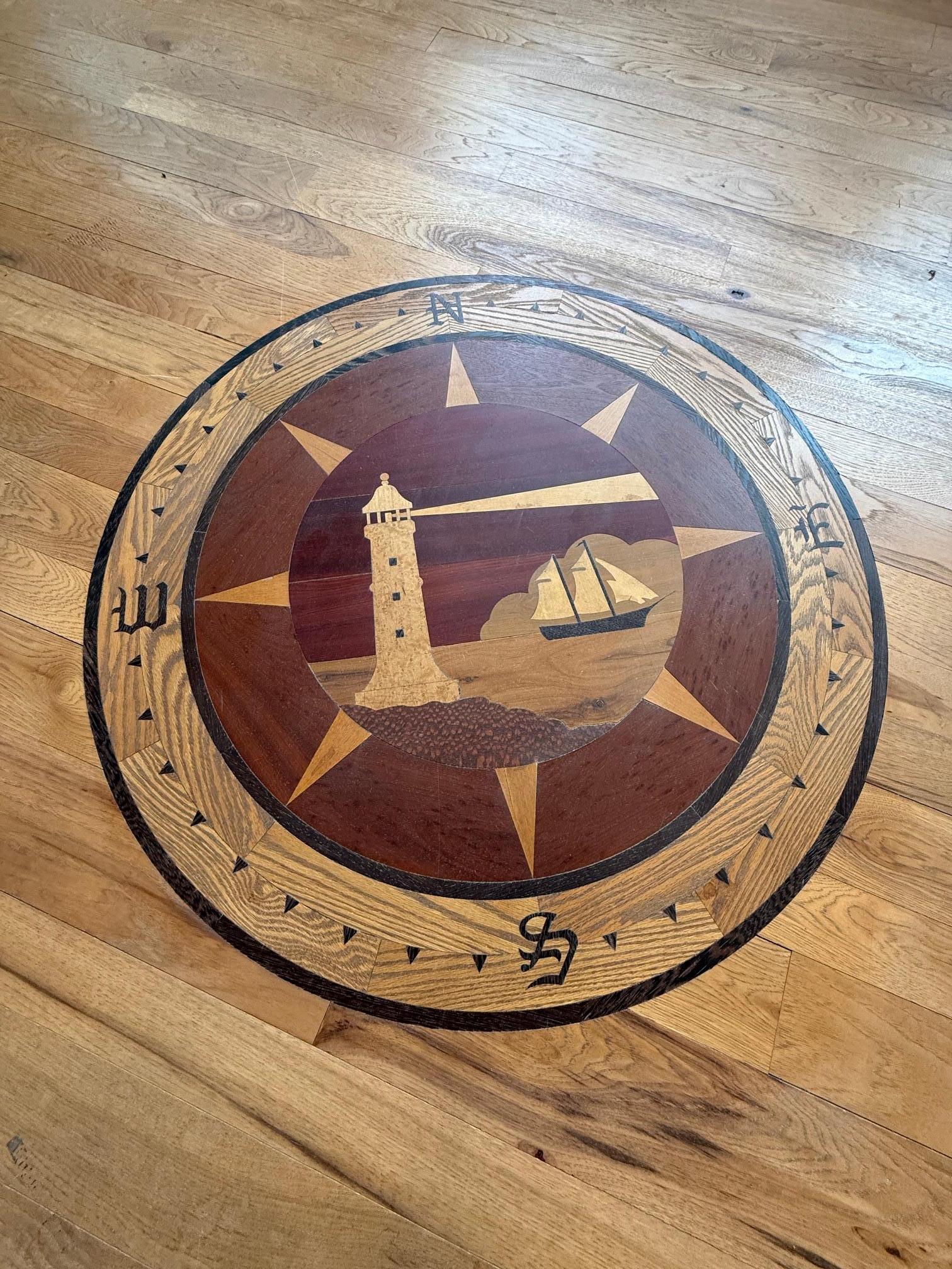 Custom made medalion inlay in the floor