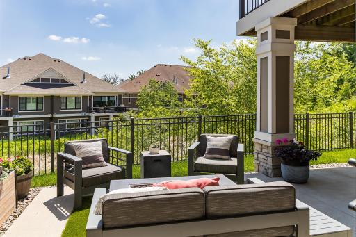 The lower level walks out to a patio with more amazing views!