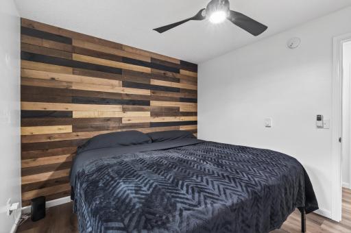 Every room is bright with modern light fixtures.