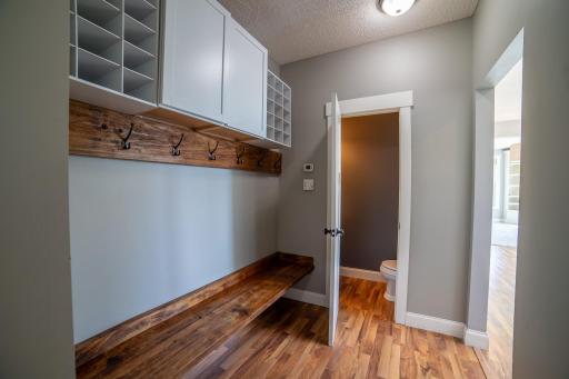 Great mudroom space and powder room