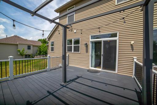 Large rear composite deck and pergola