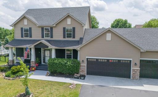Two-story home with covered front porch