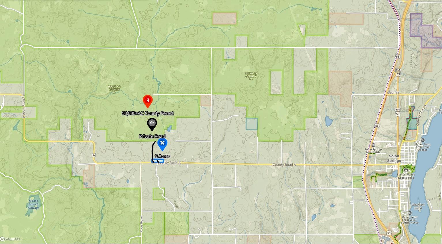 Area Map. NOTE: The property has direct access to over 50,000+ acres of Douglas County Forest