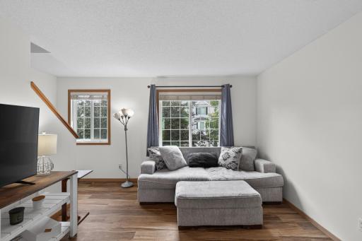Living Room also offers second window that shine light to upper level