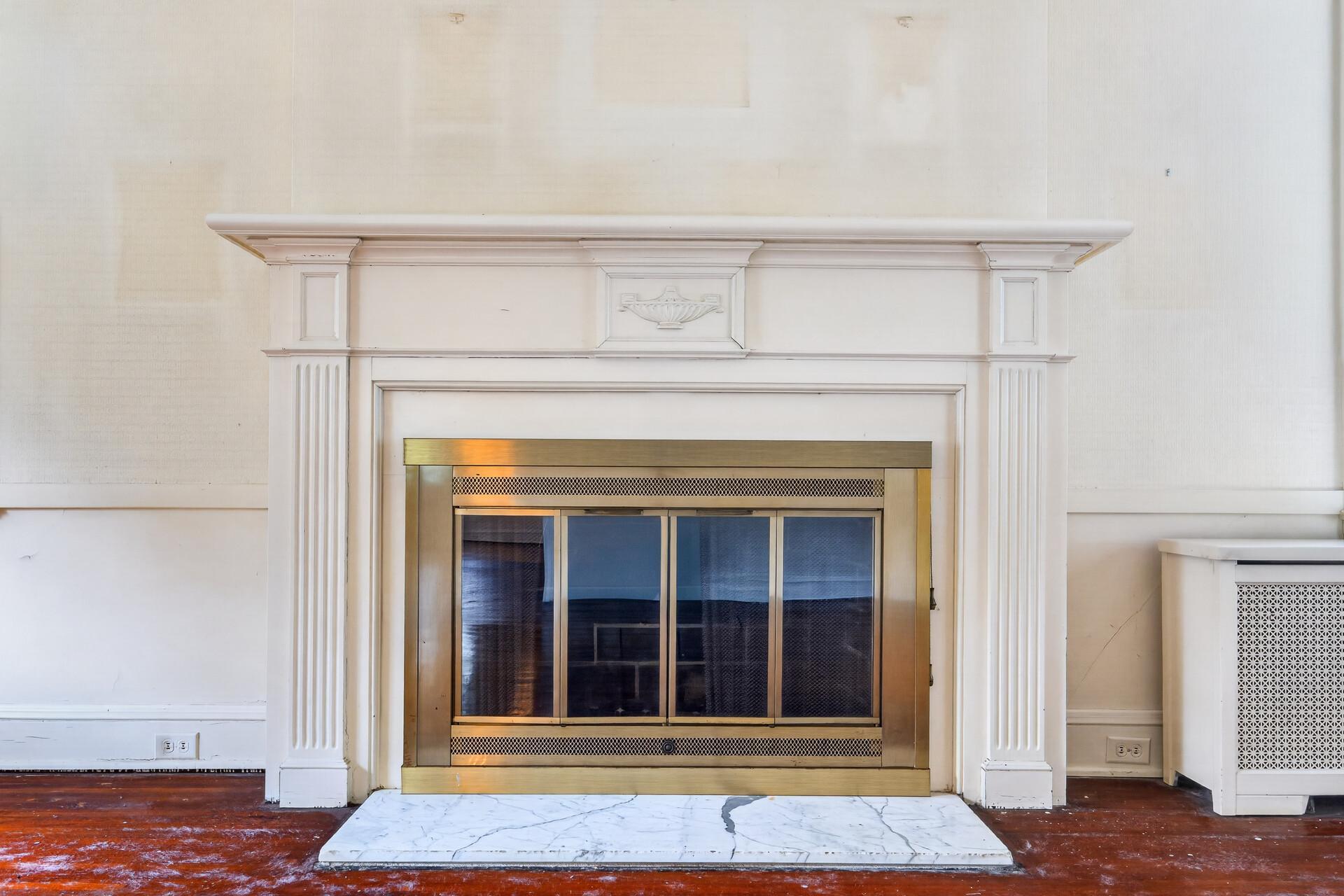 Woodburning fireplace