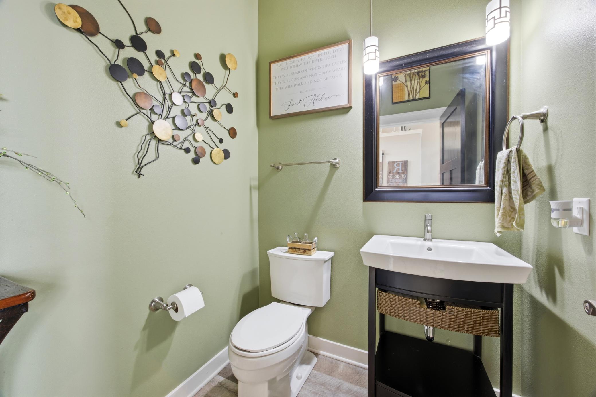 Main level half bathroom