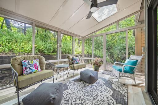 The back porch feels like a treehouse tucked away in the woods â itâs sure to become your happy place.