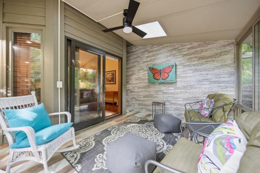 Recently completed, this bright and airy full-glass porch has become the current ownerâs favorite space in the home.