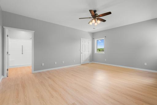 Primary bedroom has west and north facing windows