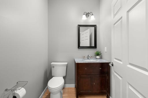 This half-bath is next to the garage