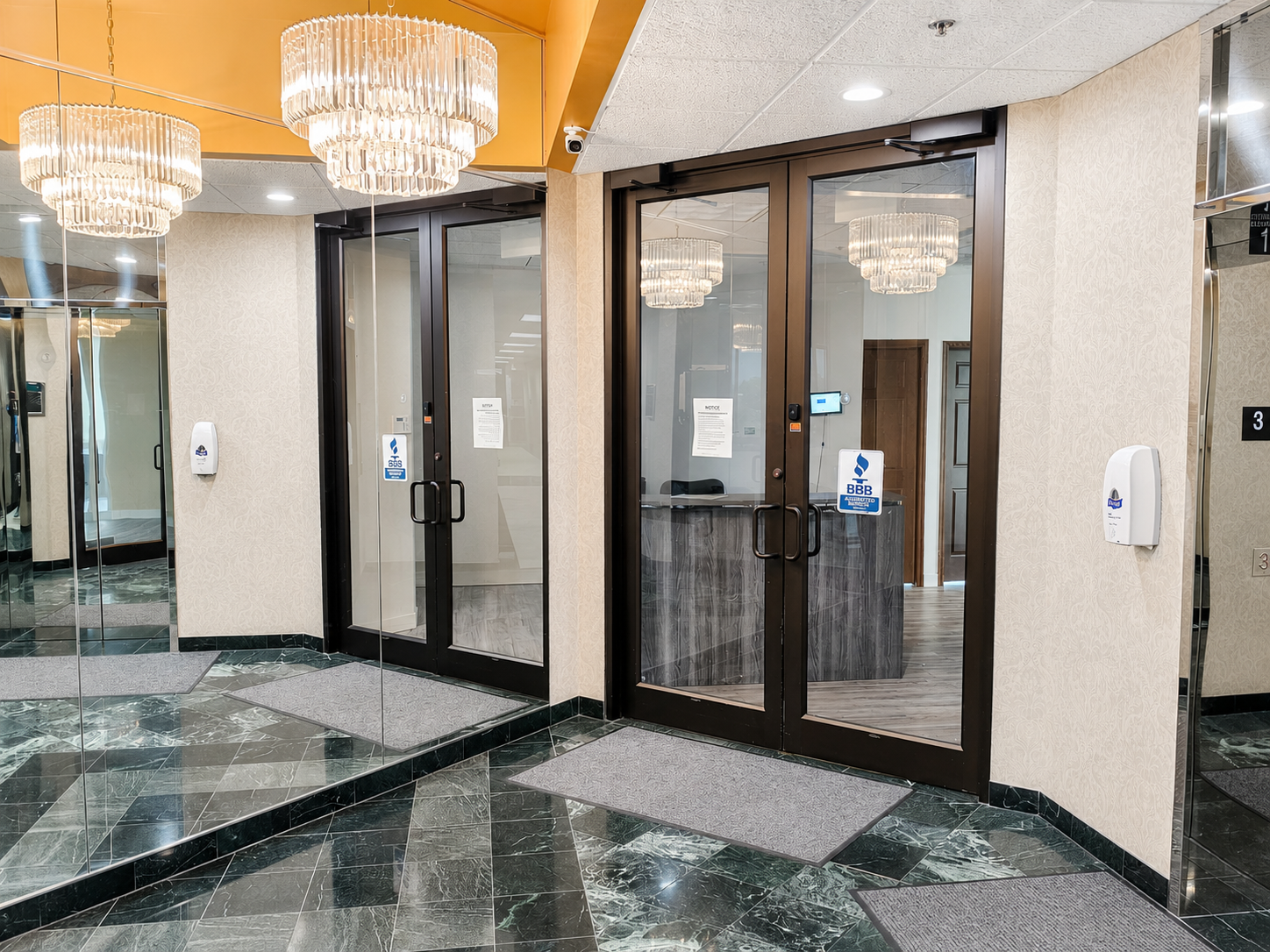 Mable gives a elegancy to the building.