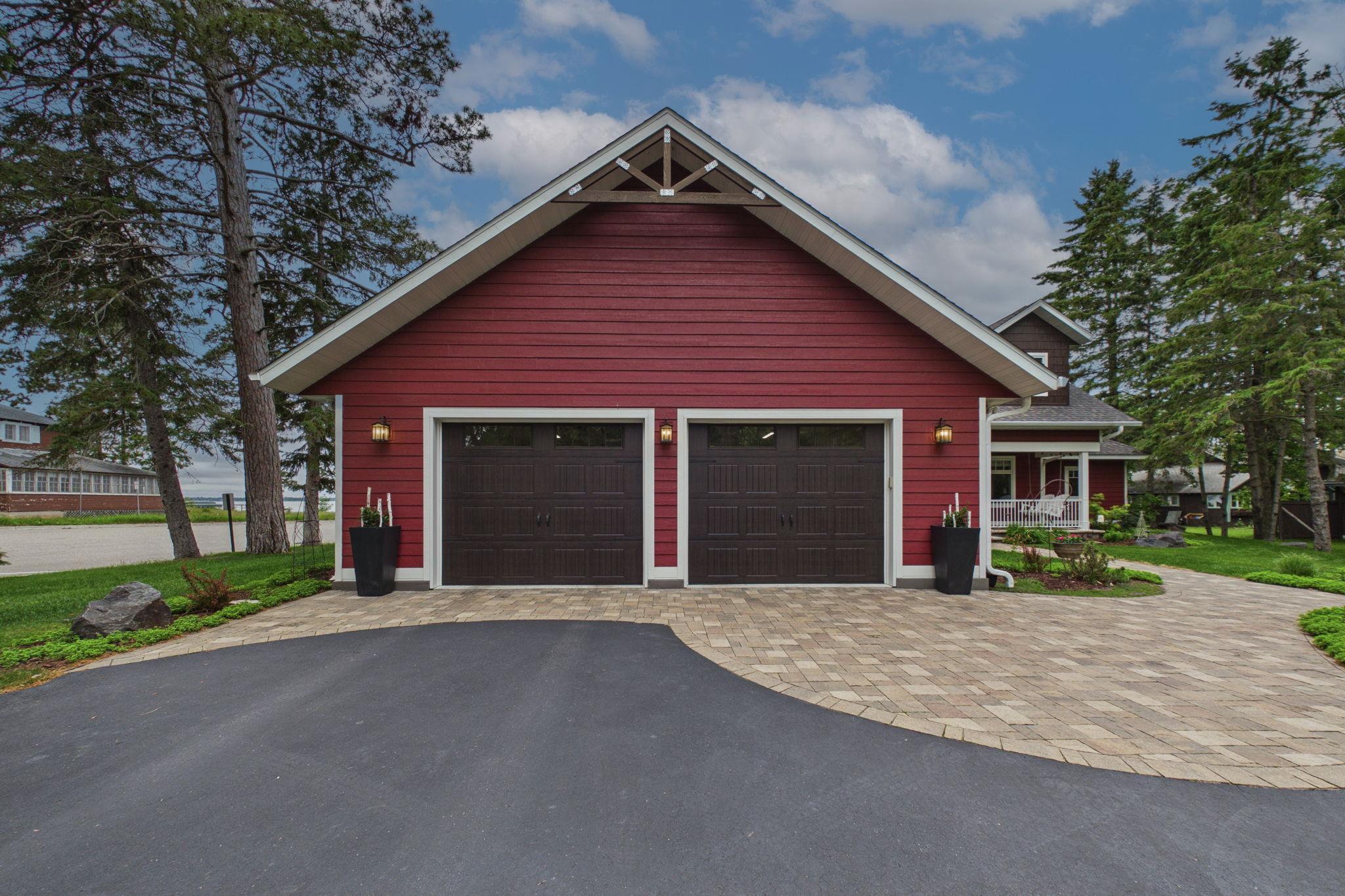 Attached double garage