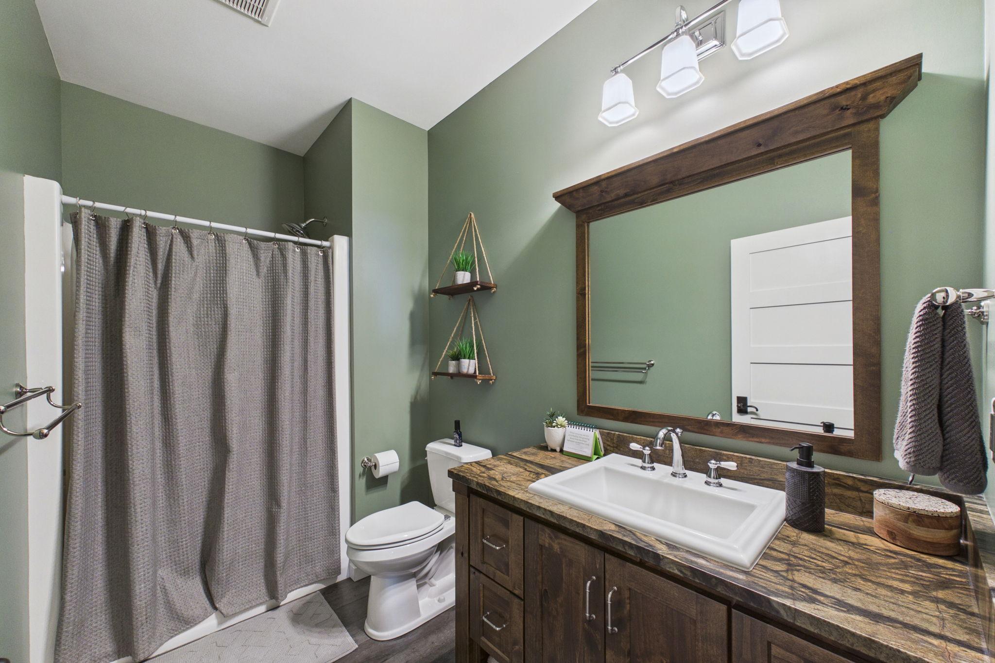 Bathroom off the laundry area