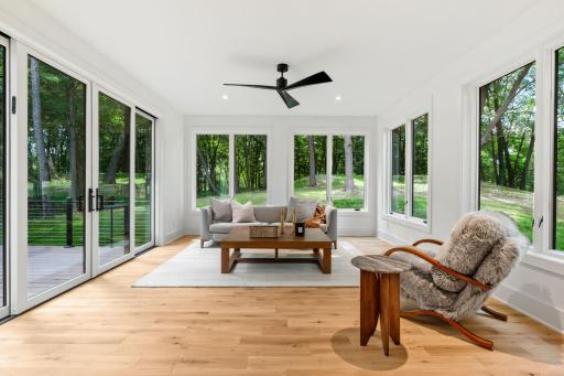 Sitting room with access to the private deck
