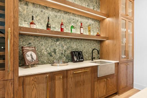 Stunning floating shelves to display your favorite barware or decor