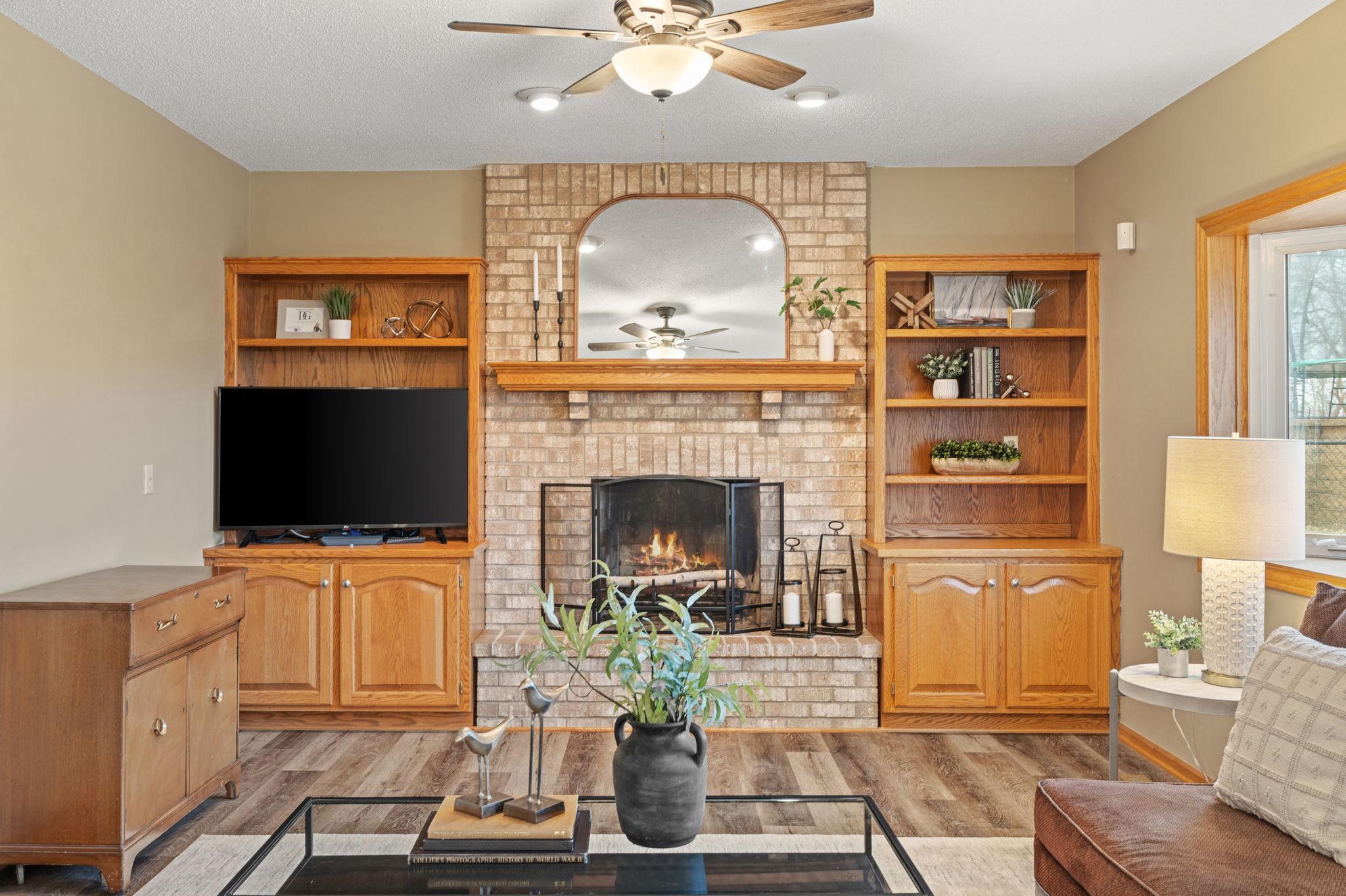 Wood burning fireplace!