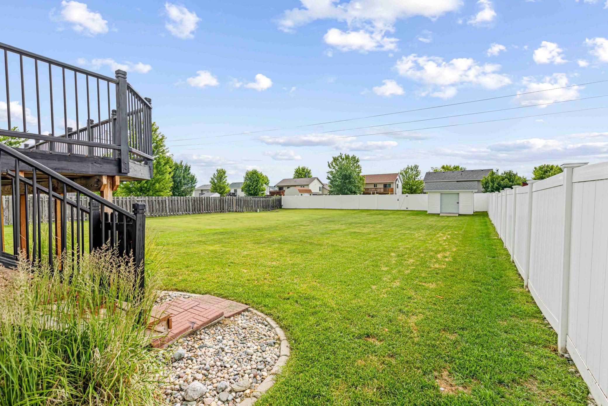 Large Partially Fenced Yard