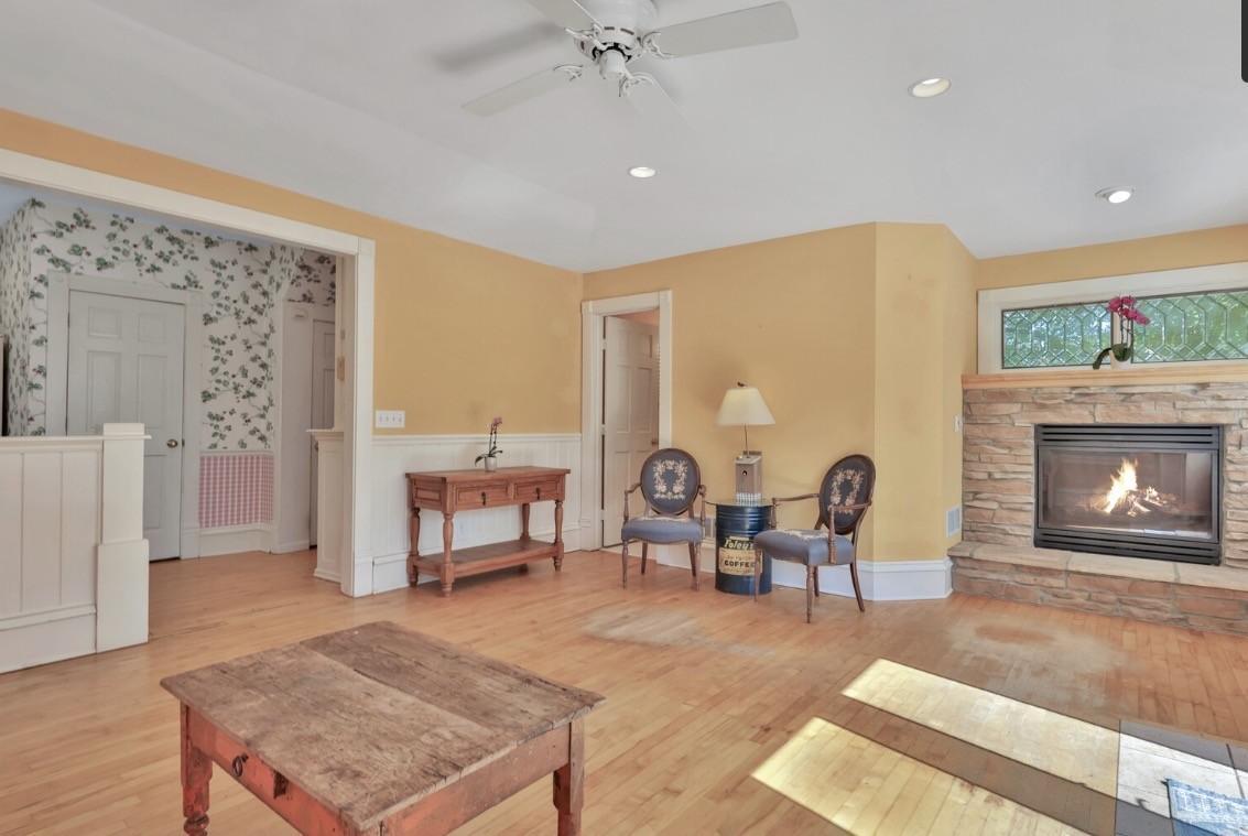 Family room with gas fireplace