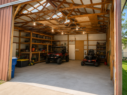 High and wide Entrance door with concrete slab and electricity