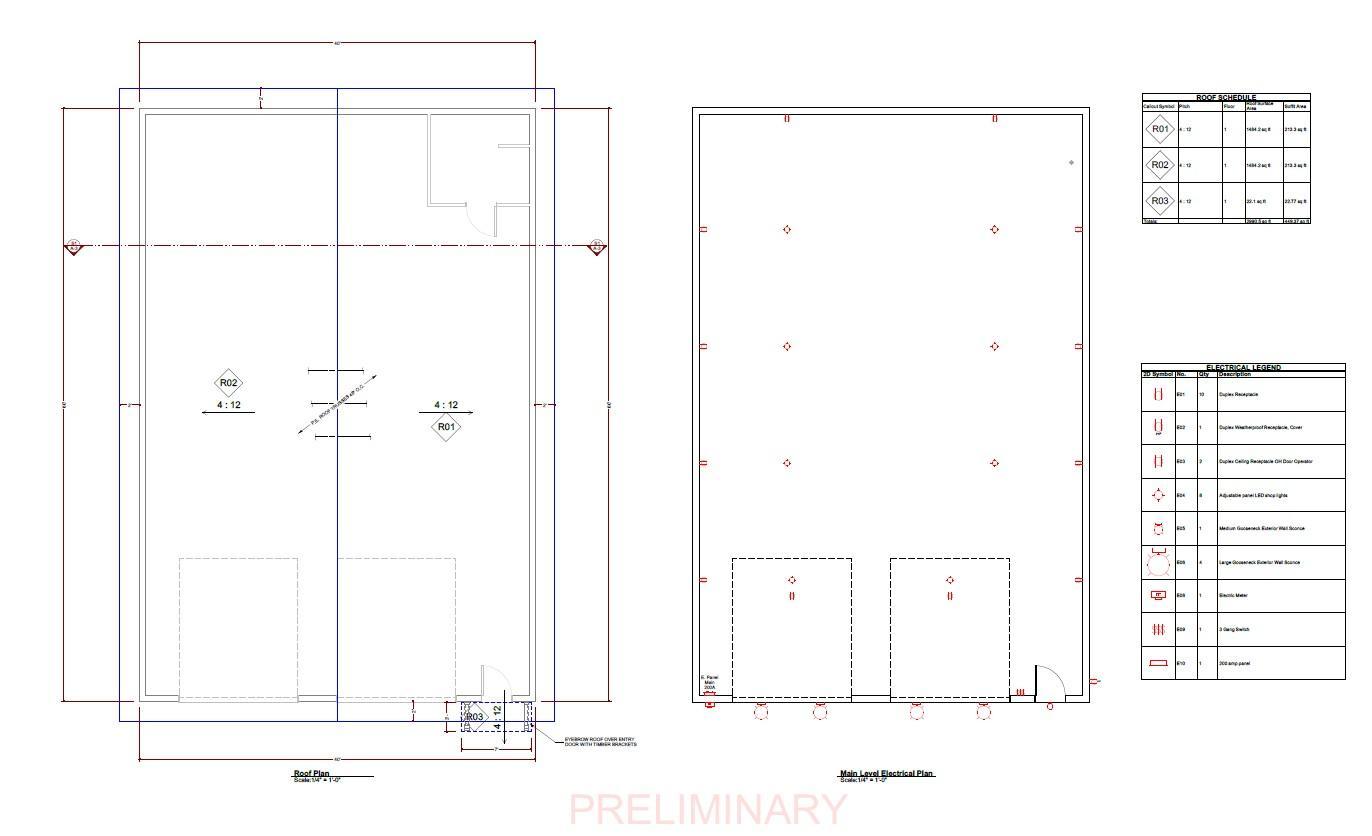 Roof Plan and Electrical Plan