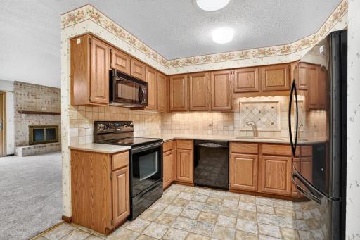 Kitchen with updated counters. Plenty of storage!