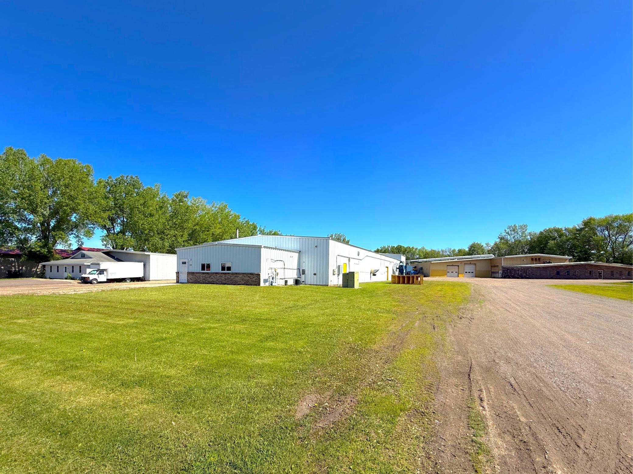 Ample outdoor space allows for parking, storage, or maneuvering of equipment and vehicles.