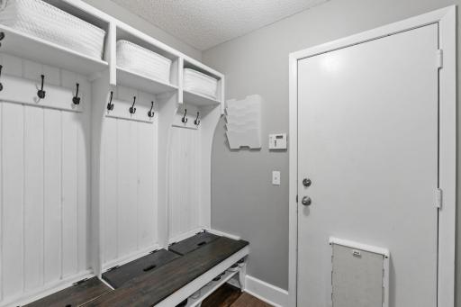 Mudroom off the garage with tons of storage