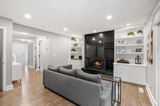 2nd family room with working wood burning fireplace