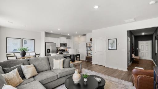 Open main floor concept. All photos used are from a previous model home.