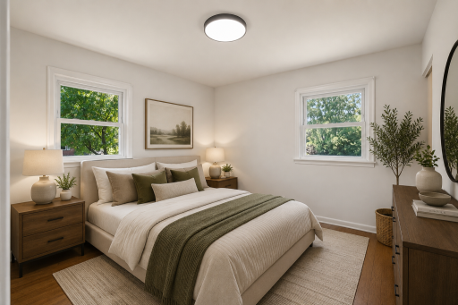 Nice sized bedrooms on the main level along with a main level bathroom (photo has been staged)