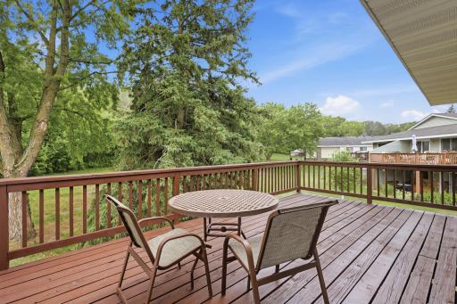 Spacious deck with plenty of green space views