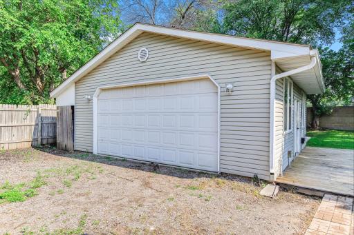Well-maintained detached garage with maintenance-free exterior.