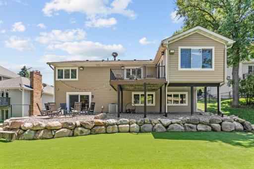 Upgraded maintenance-free turf in backyard