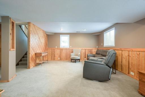 Lower Level Family Room Look-out windows with abundant natural light.