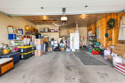 Spacious garage with access to lower level