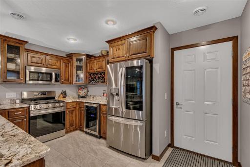 Fantastic appliance package that includes smart fridge, wine cooler, range, microwave and dishwasher.