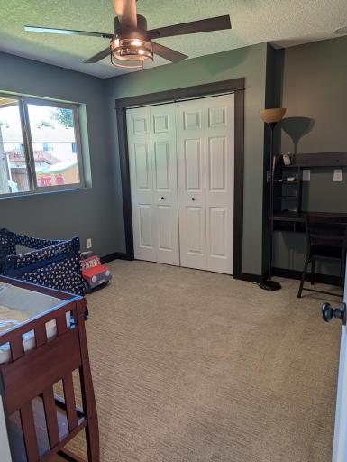Bedroom #5 is in the lower level bedroom adjoining the family room. Could also be used as a home office.