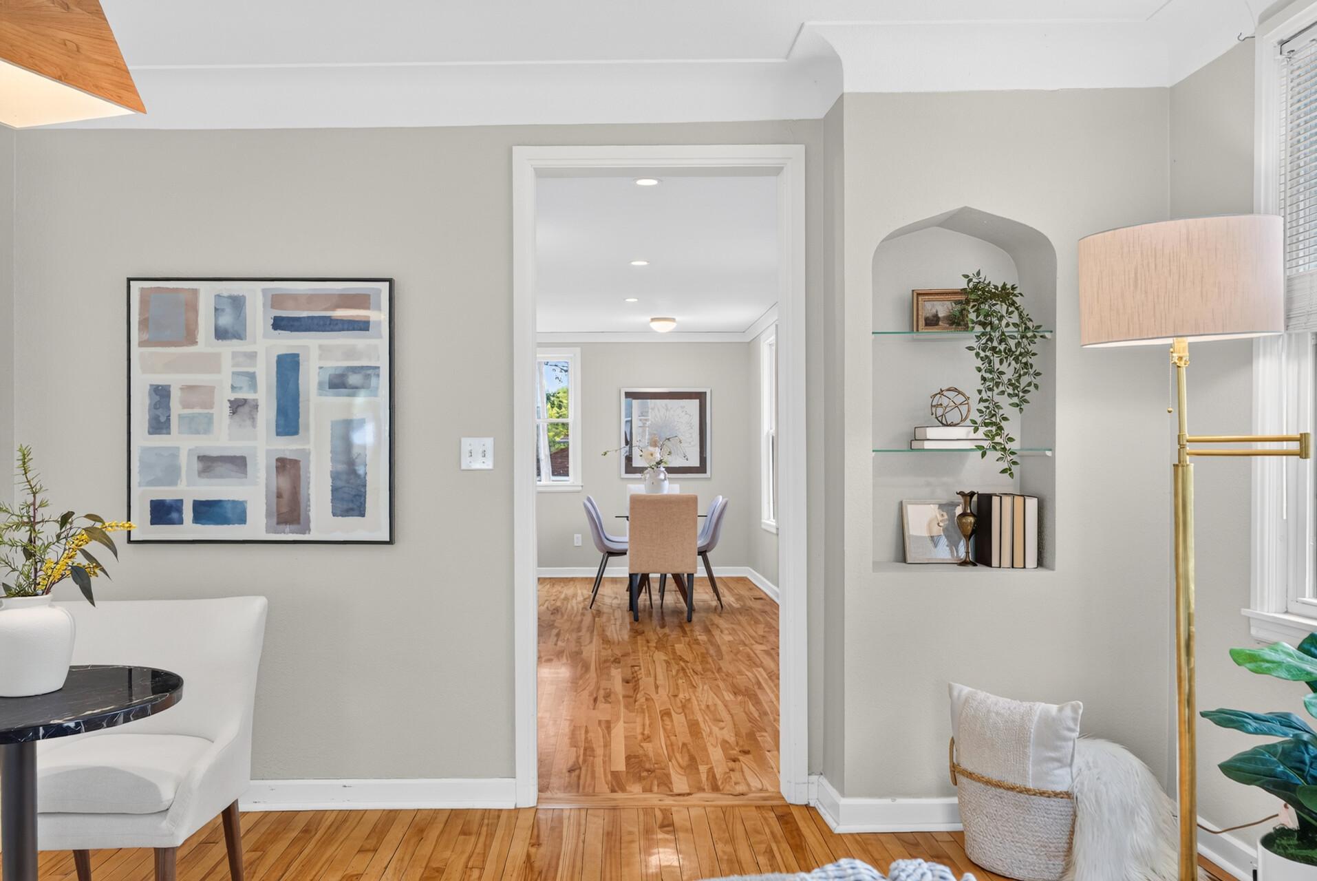 High ceilings throughout give it a light and spacious feel