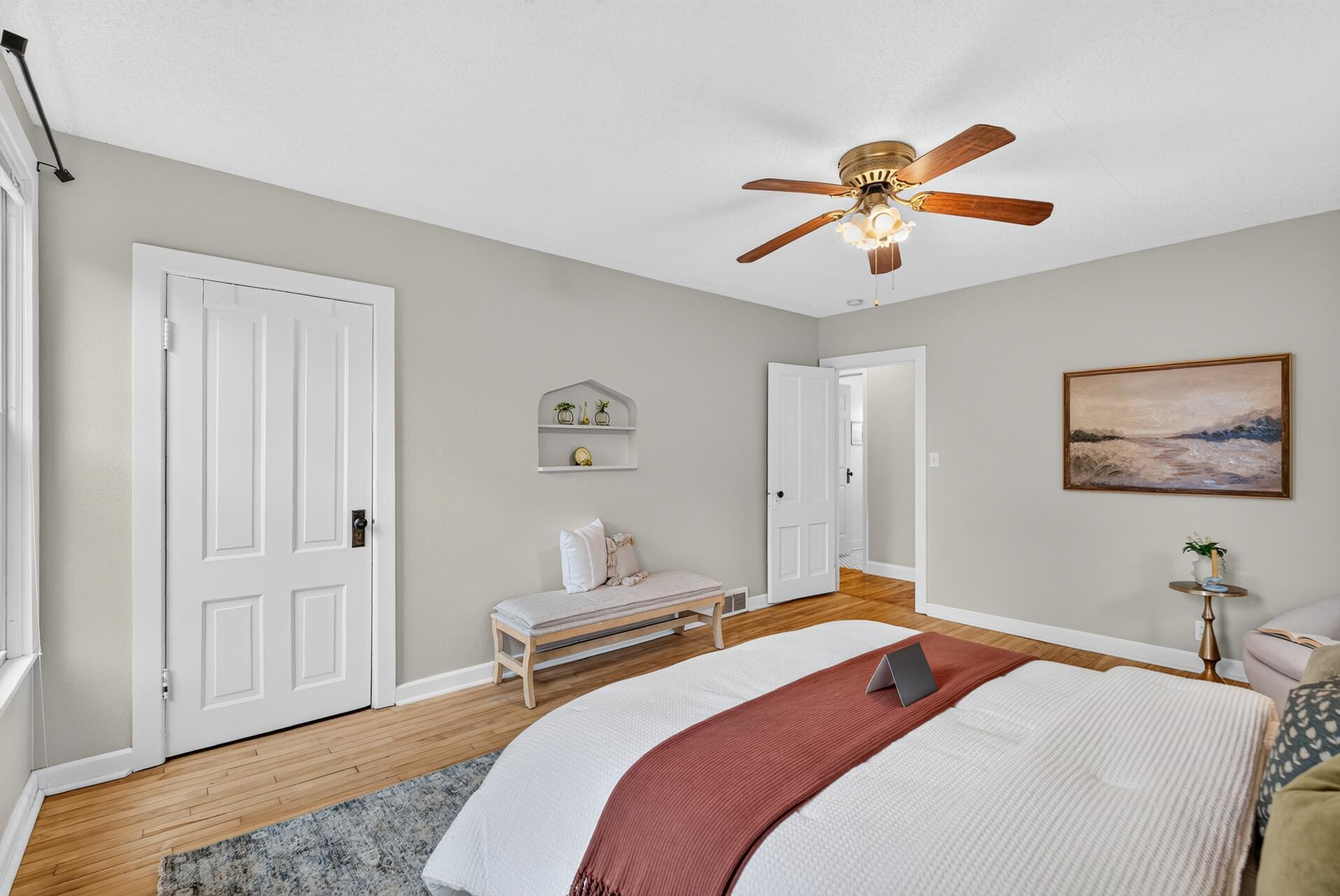 Tall windows bring in lots of natural light