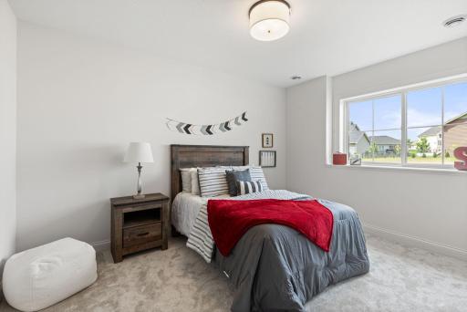The second bedroom on the lower level offers versatility and ample room to accommodate a variety of needs.