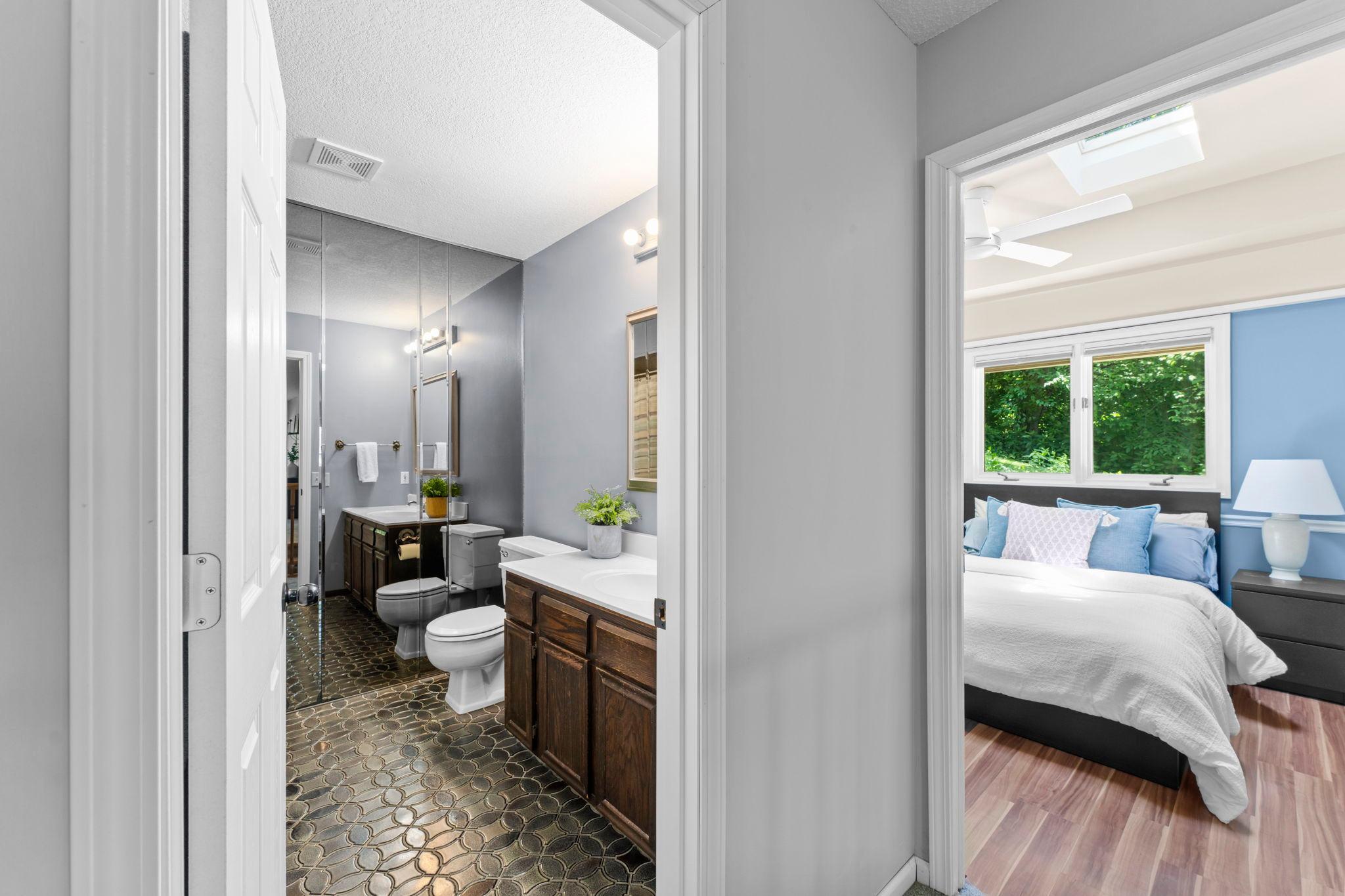 Main level bath next to primary