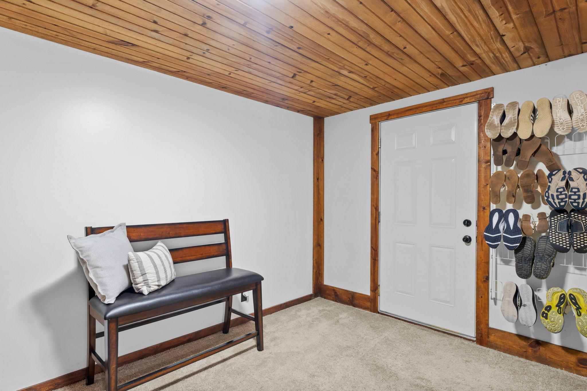 Lower level garage entry