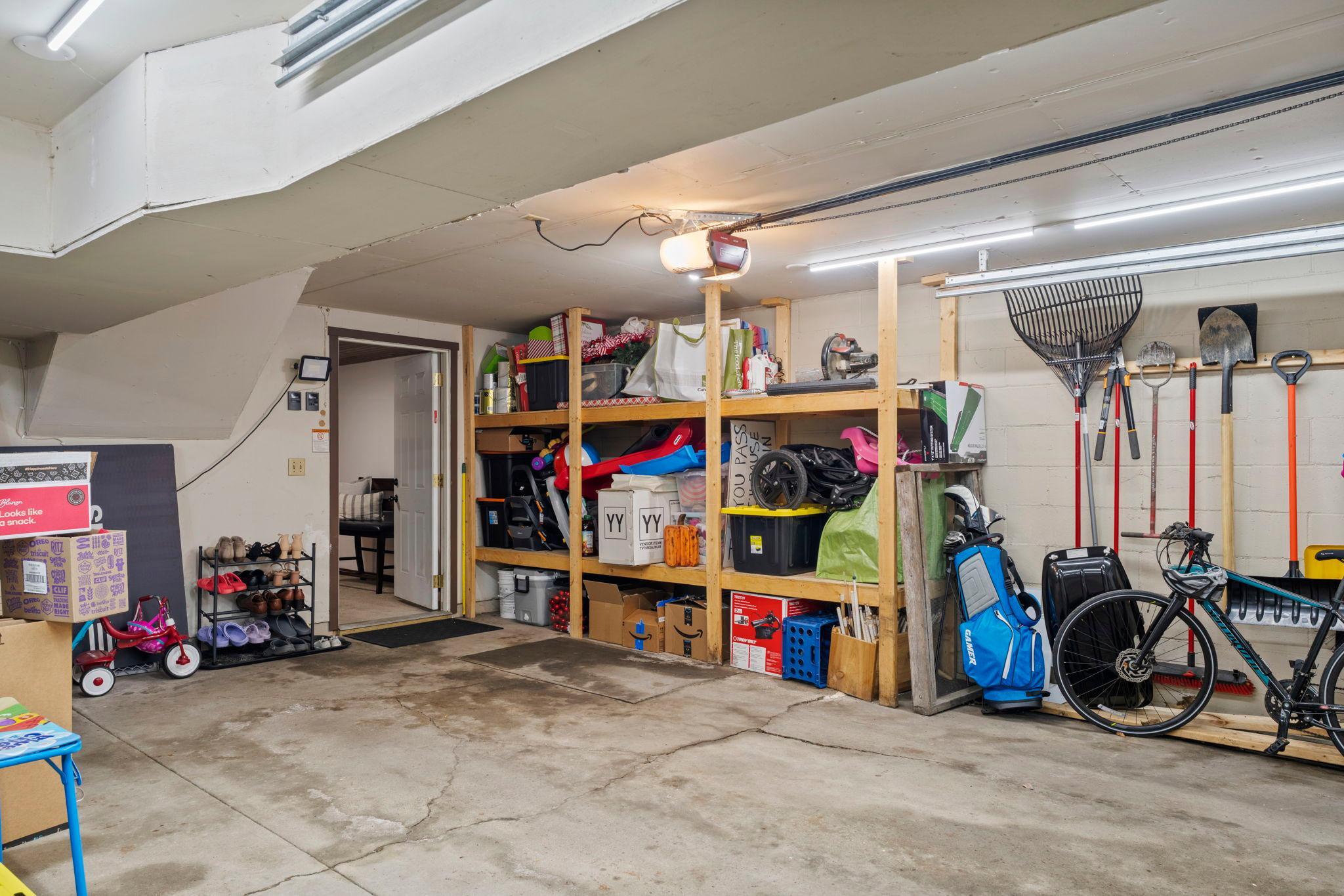 Large garage with plenty of storage!