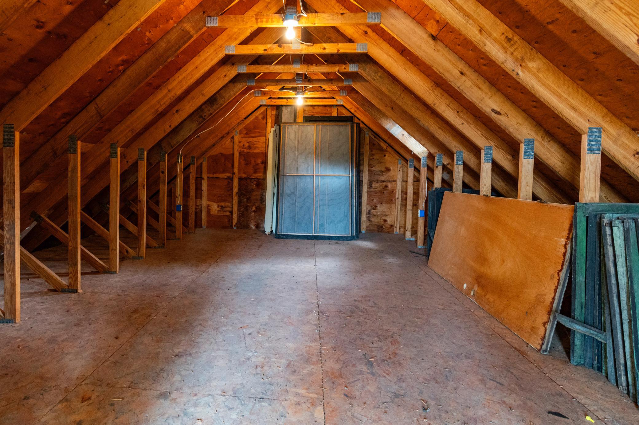 Charming garage with room above for storage, or finish for even more space.