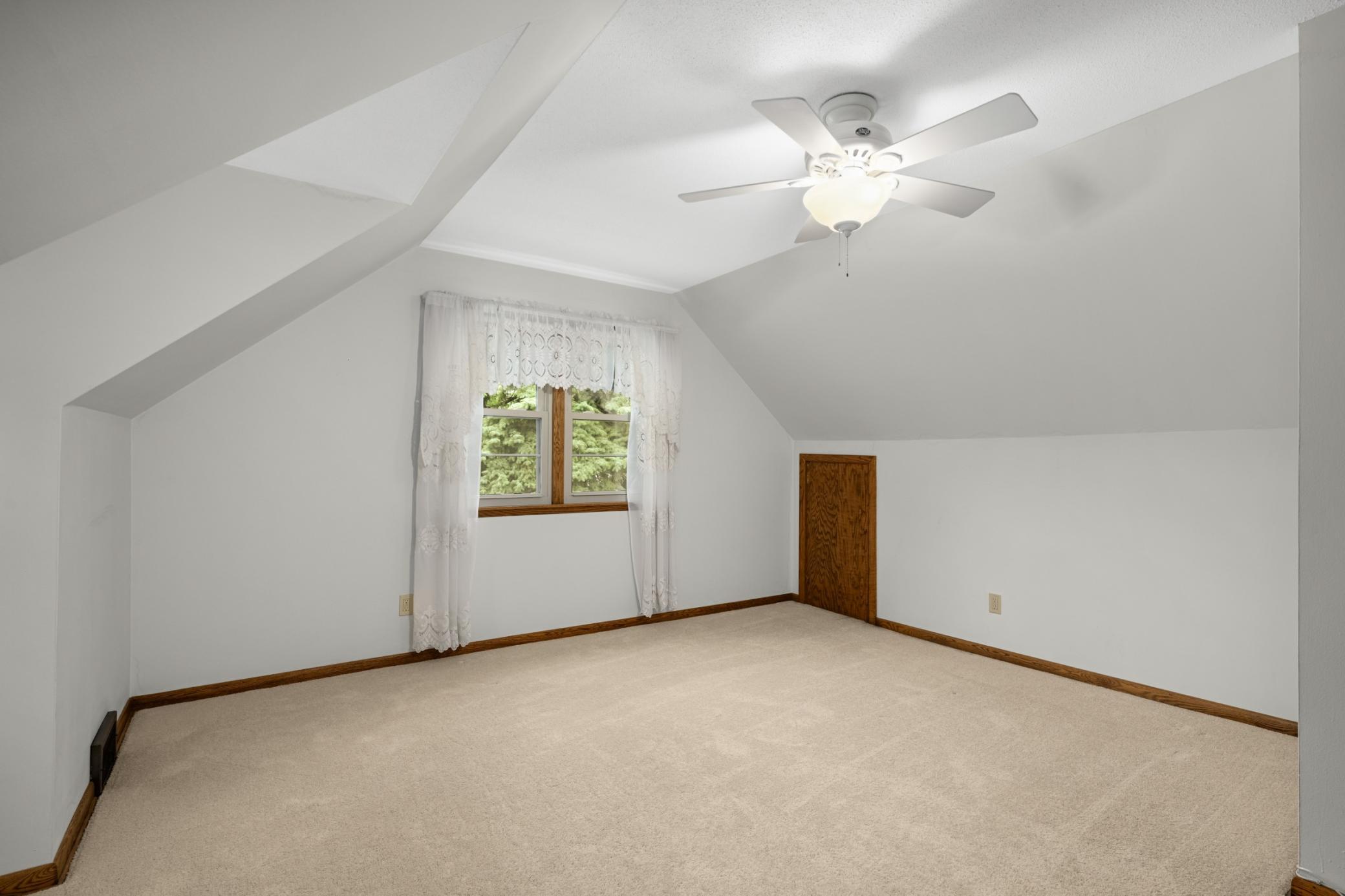Large 4th bedroom is also upstairs and has a high ceiling.